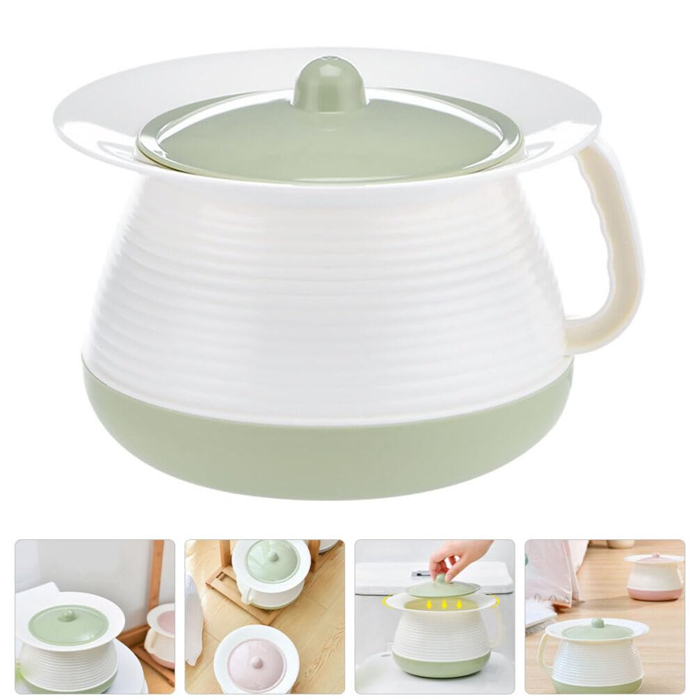 Portable Plastic Bedside Urinal with Lid - Chamber Pot, Spittoon & Pee Bucket for Adults & Elderly Care - Ideal for Travel, Camping, Hospital & Home Use