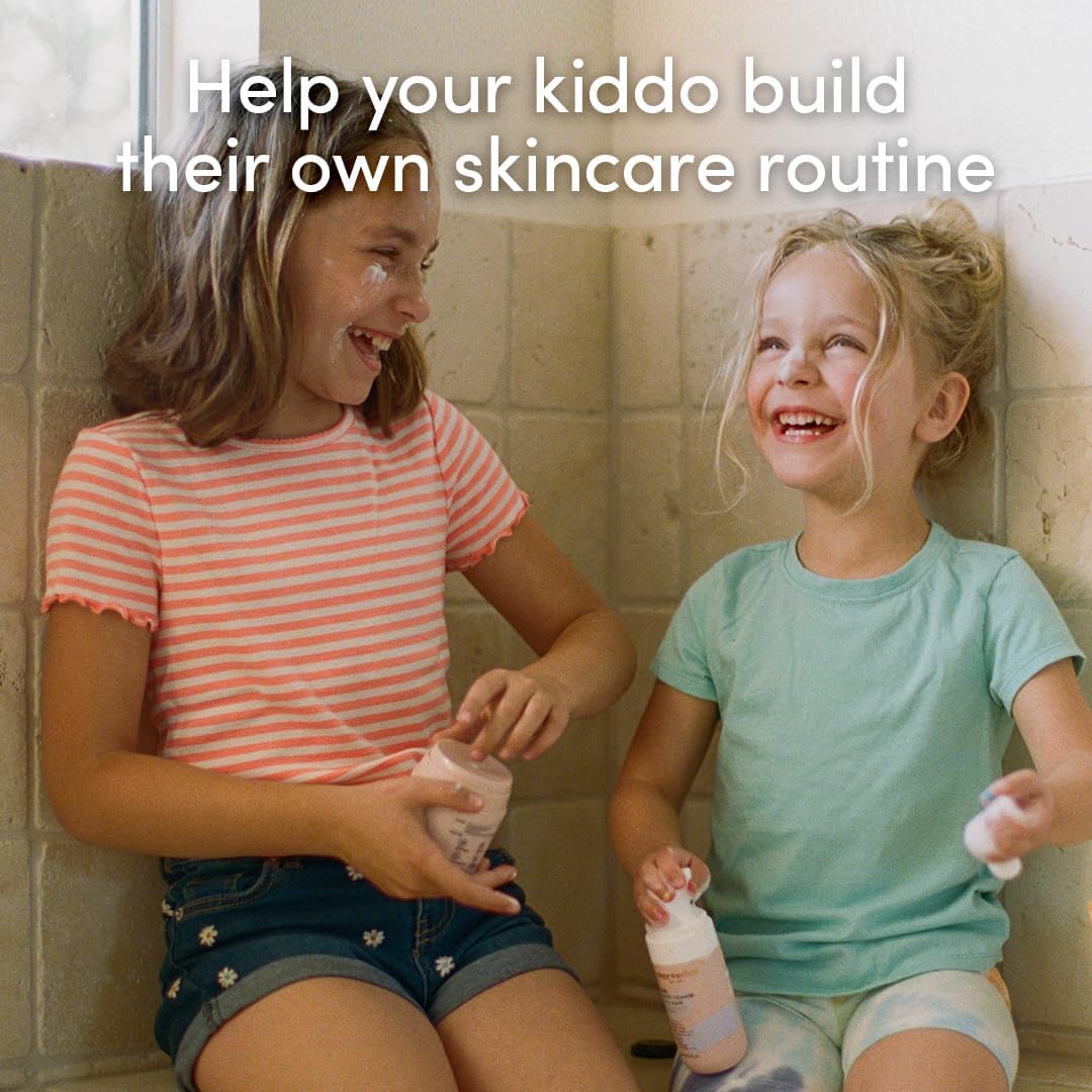 Evereden Kids Happy Face Duo - Cool Peach & Multi-Vitamin Lip Balm Set with Face Wash & Cream | Clean, Vegan Skincare for Kids 3+ | Moisturizing & Nourishing | Perfect for Daily Care & Travel Essentials
