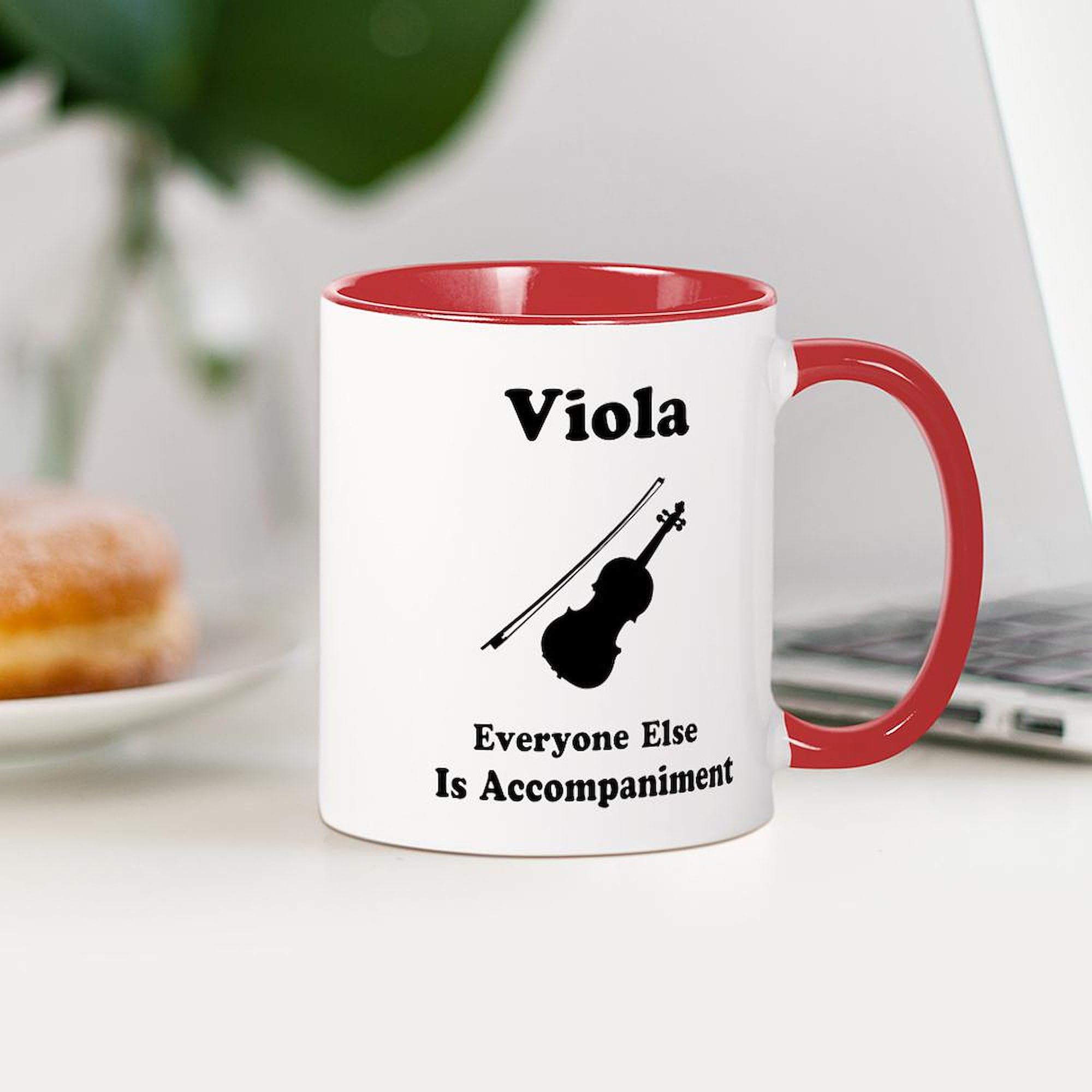 Viola Gift Mug 11 oz (325 ml) - Ceramic Coffee Cup with Handle - Perfect for Musicians, Music Teachers & Viola Players - Great for Tea, Hot Chocolate & Office Use