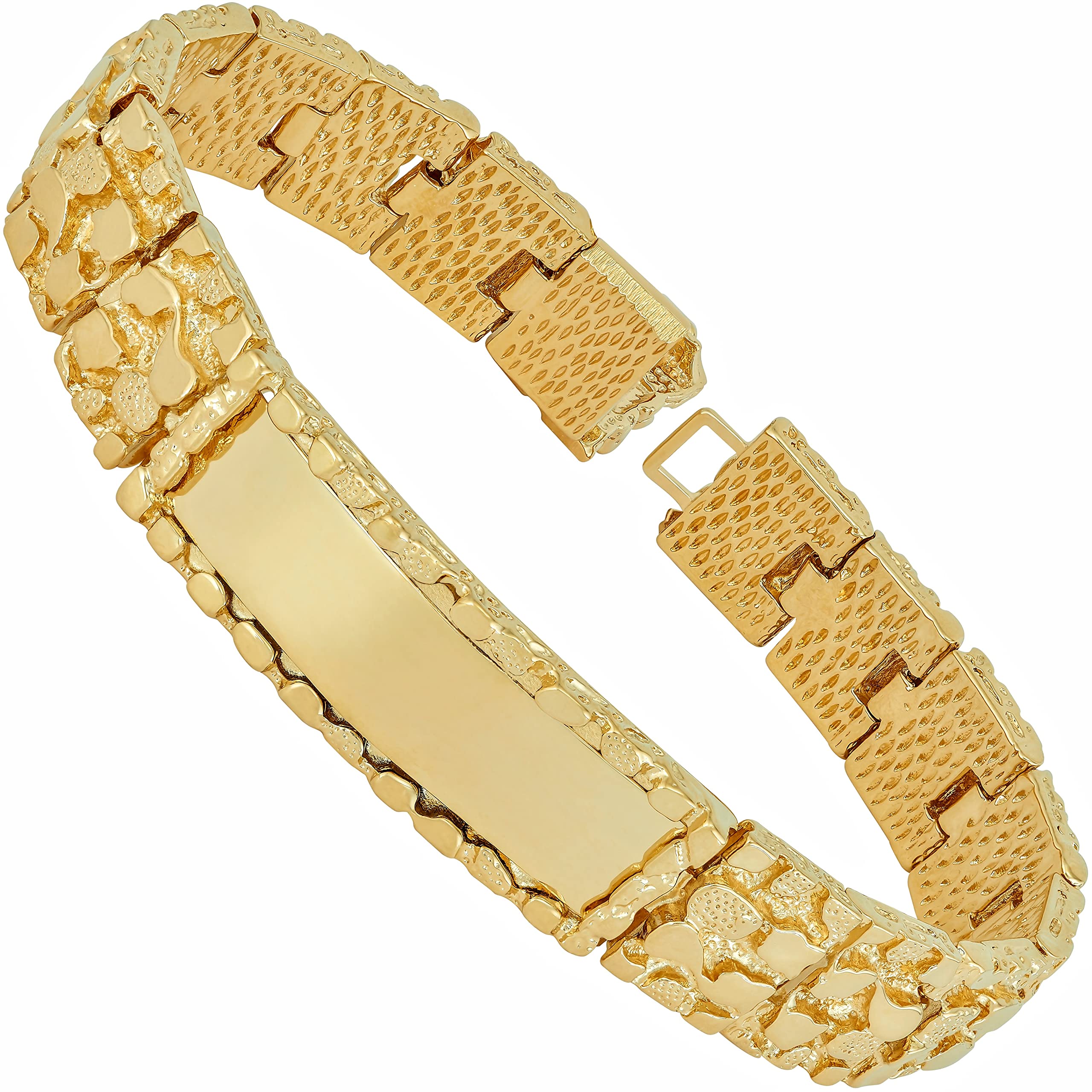 LIFETIME JEWELRY 24k Real Gold Plated Nugget ID Bracelet for Men & Women - Perfect for Gifts, Anniversaries & Everyday Wear