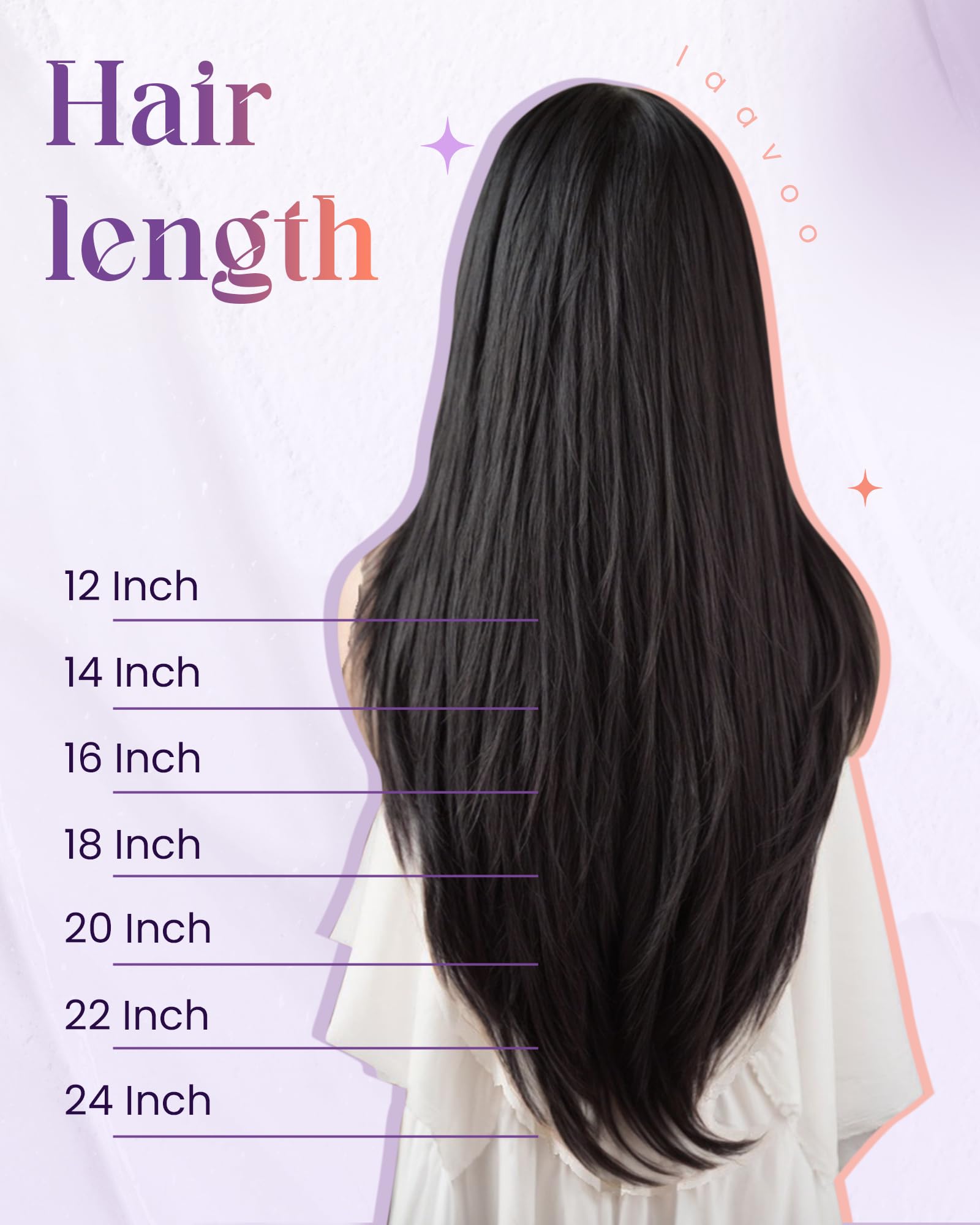 LaaVoo 14 Inch 80g Sew-in Human Hair Extensions - 100% Real Jet Black Straight Hair Weft for Black Women | Perfect for Daily Wear, Special Occasions & Styling