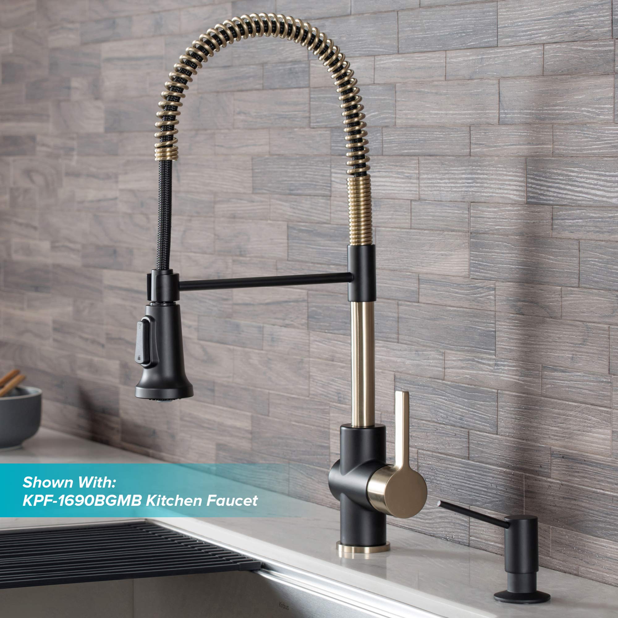 KRAUS Brushed Gold Kitchen Soap and Lotion Dispenser - Premium Touchless Automatic Liquid Soap Dispenser for Bathroom & Kitchen, KSD-41BG | Perfect for Modern Homes & Commercial Spaces