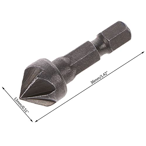 6 Flute Countersink Drill Bit 90 Degree Point Angle - High Speed Steel Woodworking Tool for Chamfer Cutting & Smooth Finishing - Perfect for DIY Projects, Cabinetry, and Metalworking