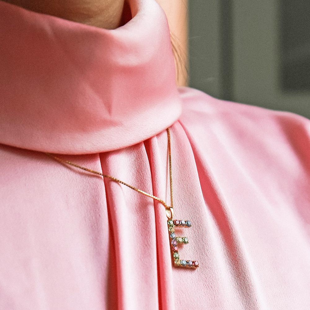 Personalized Letter Necklace with Rainbow Pendant - Custom Initial Jewelry for Women, Gift for Her, Birthday, Anniversary, Valentine's Day - Perfect for Layering & Everyday Wear