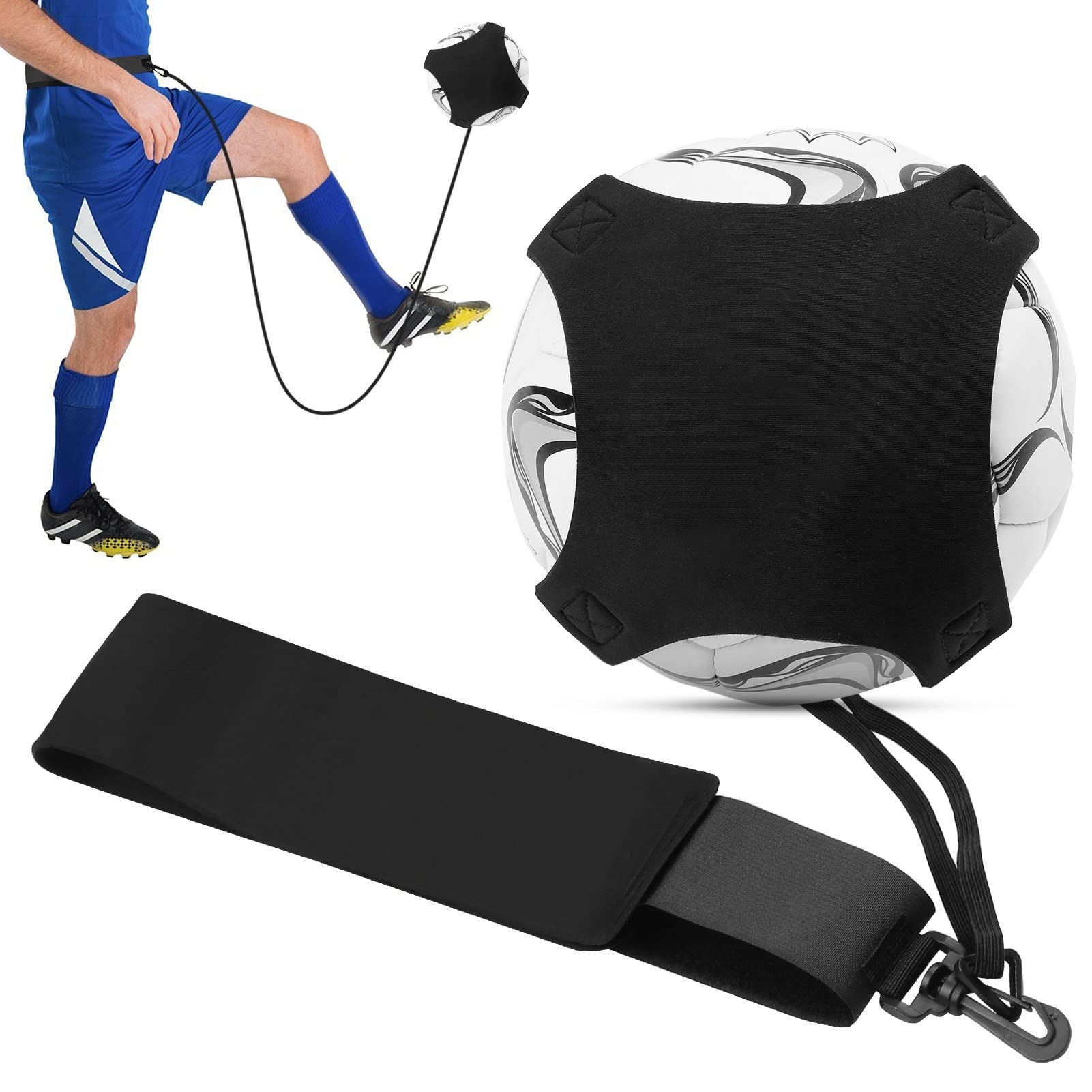 Adjustable Belt Soccer Kick Trainer - Solo Practice Soccer Training Aid for Kids & Adults | Improve Shooting & Dribbling Skills | Perfect for Backyard, Field & Gym Training