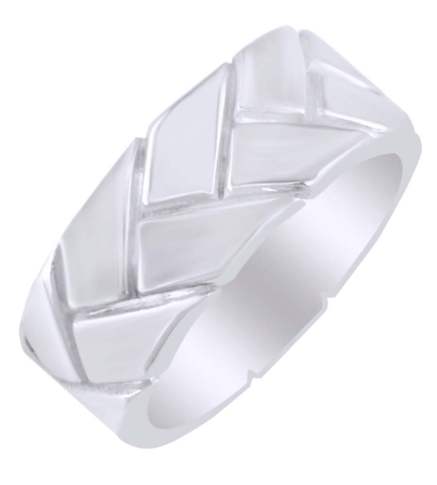 AFFY 9mm Men's 14k Gold Plated Sterling Silver Wedding Band Ring - Classic Woven Design for Men's Jewelry, Anniversary Gift & Special Occasions