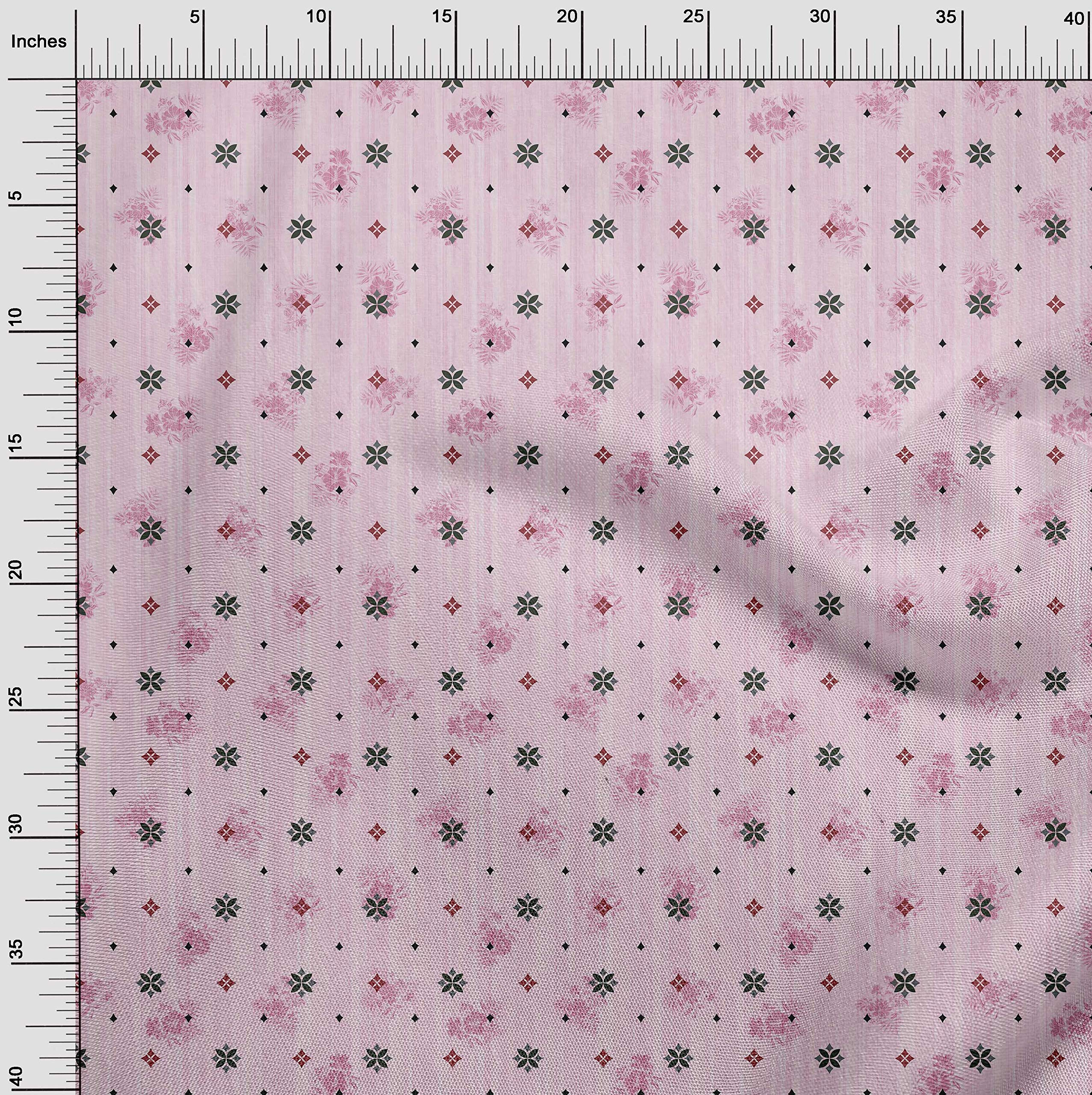 oneOone Cotton Cambric Rose Pink Floral Textured Dress Fabric - 42 Inch Wide by The Yard | Perfect for DIY Dresses, Skirts & Home Decor Projects