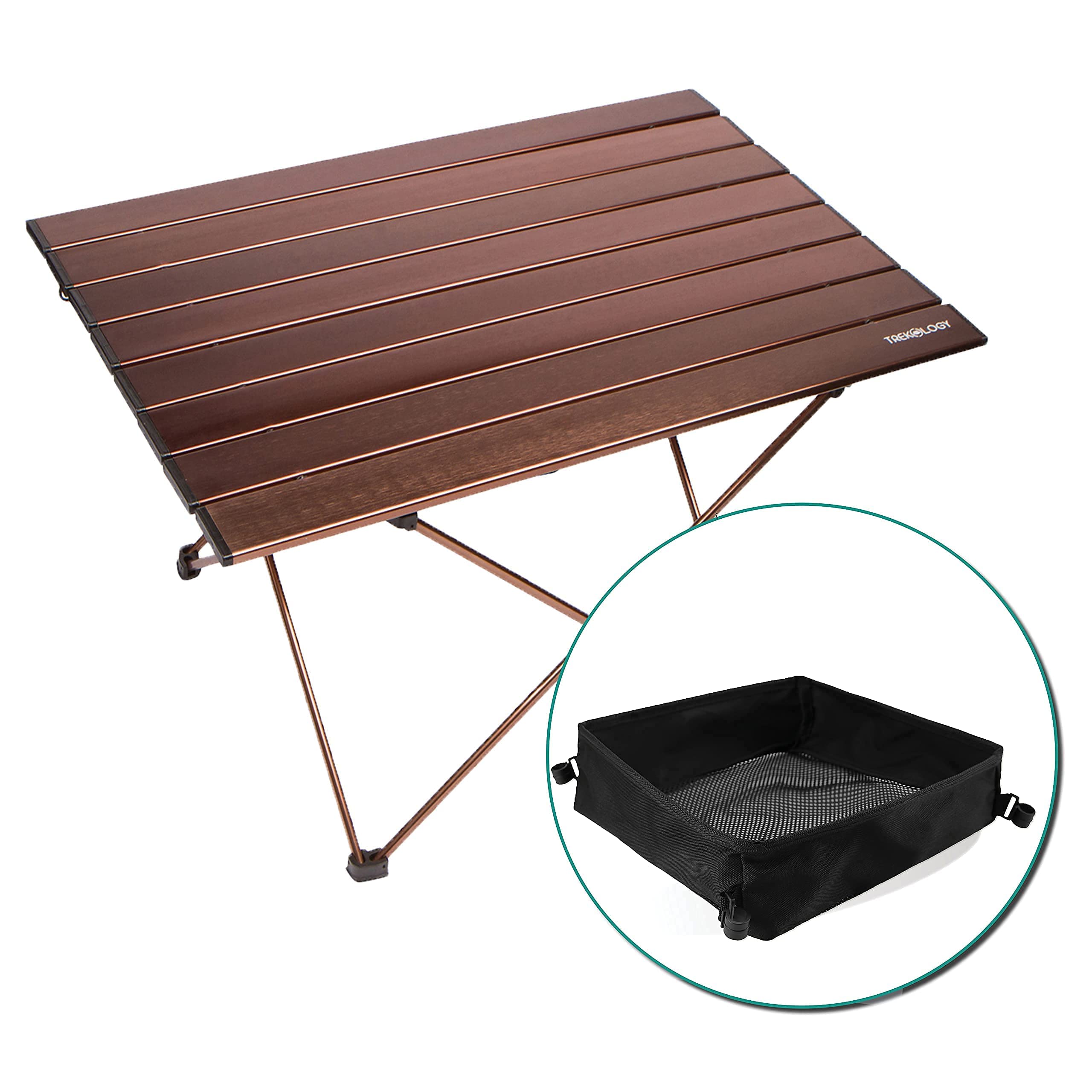 TREKOLOGY Portable Folding Camping Table - Compact Lightweight Outdoor Side Table for Beach, Picnic, Backpacking & Travel | Durable & Easy to Carry