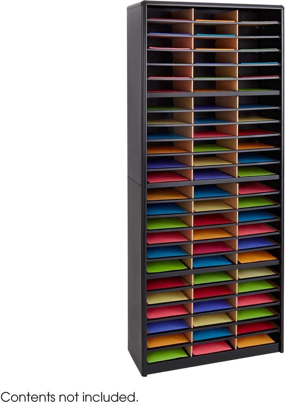 Value Sorter® 72 Compartment Literature Organizer - Black [7131BL] | Perfect for Office, Classroom & Home Organization | File Sorter for Documents, Magazines & Papers