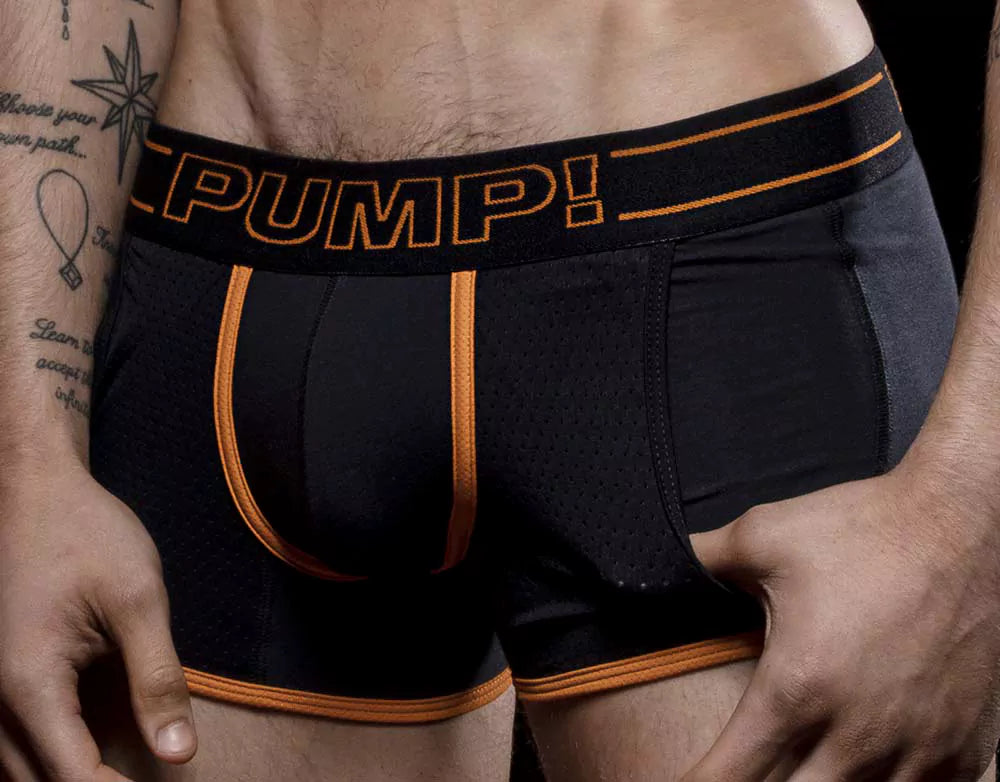 PUMP! Nightlight Jogger Boxer Briefs - Breathable Mesh Underwear for Men in Black | Perfect for Running, Gym Workouts & Nighttime Comfort