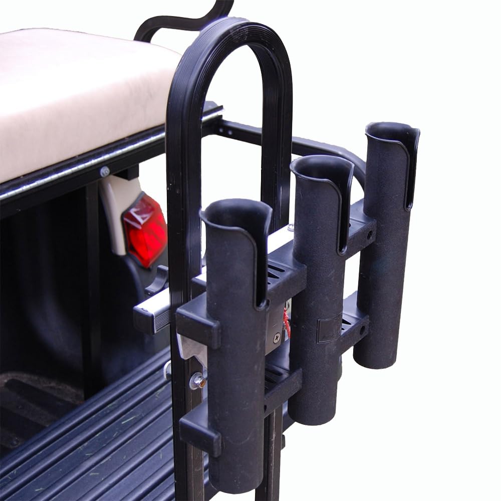 Golf Cart Fishing Rod Holder - Universal Fit for Rear Safety Grab Bars - Secure & Convenient Fishing Accessory for Golf Carts - Perfect for Anglers on the Go