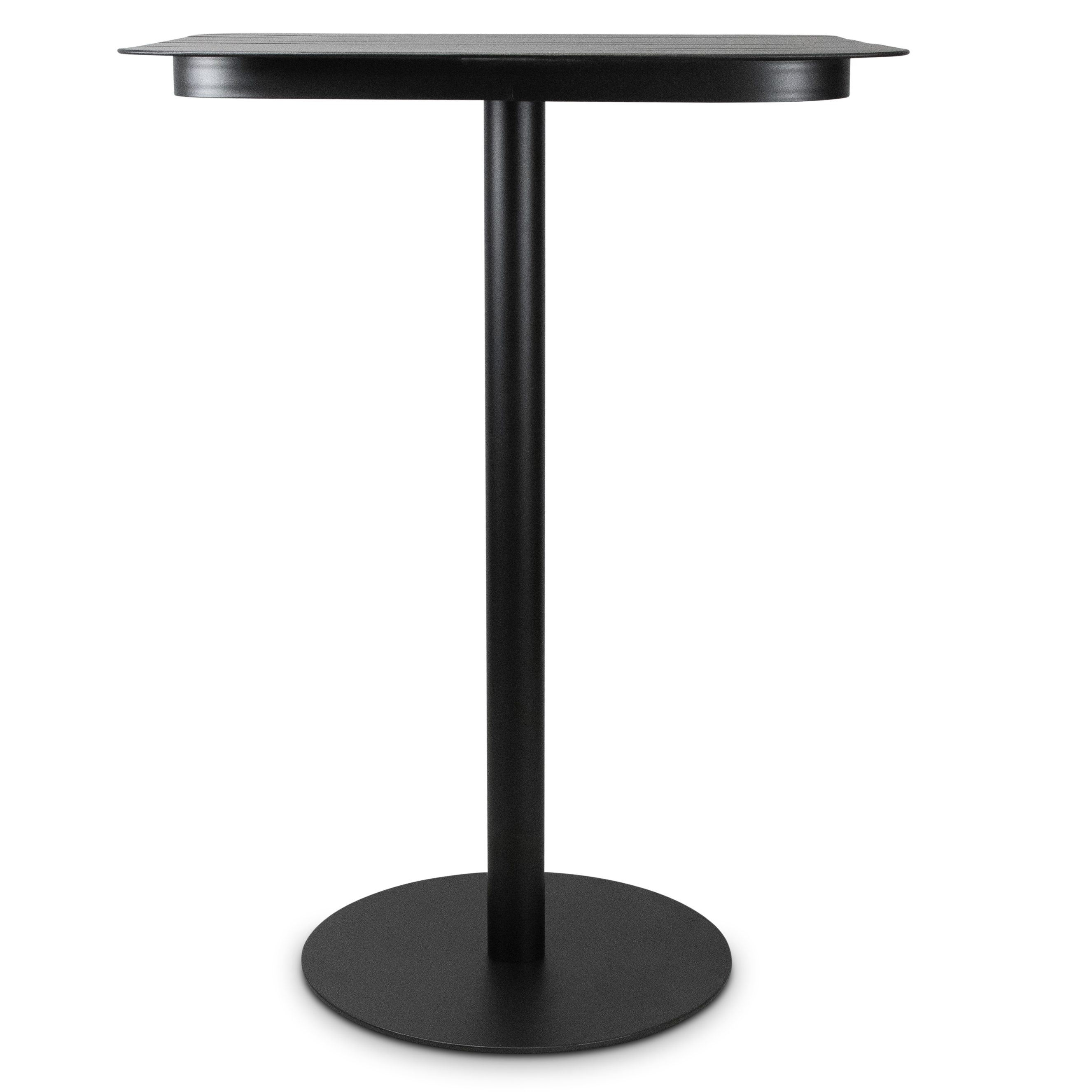 Gunmetal Square 3-Piece Cafe Bar Set with UV-Resistant Plastic Stools - Perfect for Home Bars, Outdoor Patios & Small Restaurants