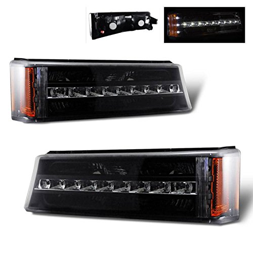 Chevy Silverado Black LED Parking Lights - Pair (Driver Left & Passenger Right) | Bumper Replacement Lights for Improved Visibility & Safety | Perfect for Night Driving, Off-Roading & Parking Assistance