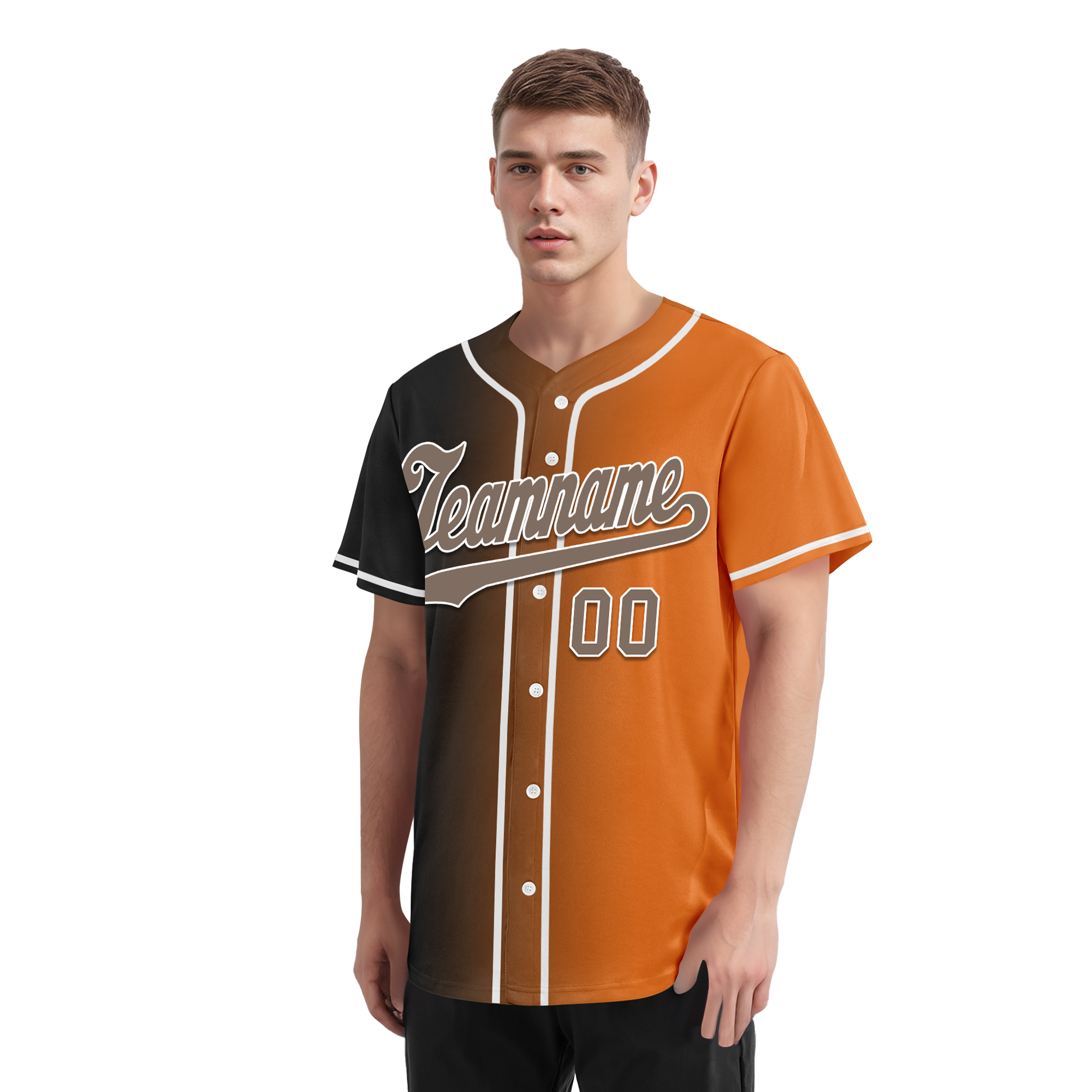 Custom Grey Orange Gradient Personalized Authentic Baseball Jersey - BSBJ01 D0a7097 - Perfect for Team Uniforms, Fan Gear & Sports Events