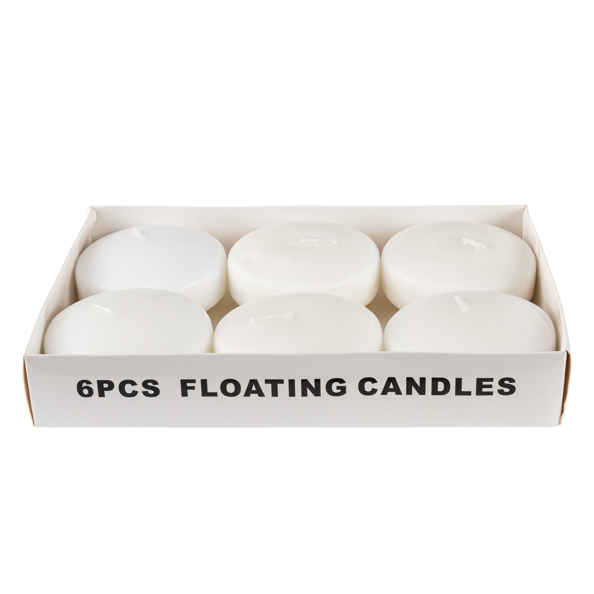 3 Floating Candles (6 Pack) - Elegant White Wax Candles for Weddings, Baths & Home Decor