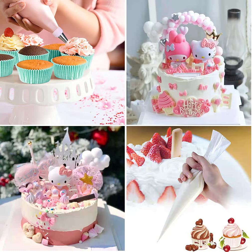 100 Disposable Tipless Piping Bags for Cake Decorating, Cookies & Pastry - Premium Icing & Frosting Bags for Baking, Dessert Making & Party Treats (Great for Home Bakers & Professional Chefs)