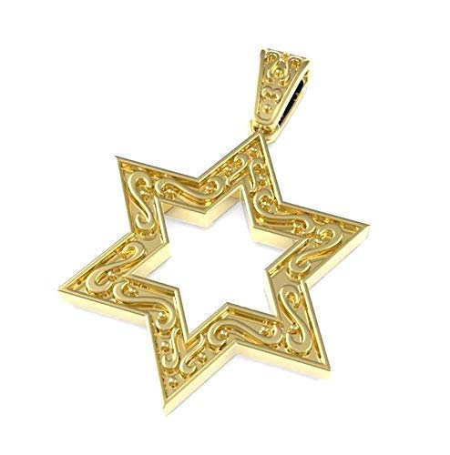 14K Gold Star of David Pendant Necklace - Jewish Jewelry for Men & Women - Elegant Religious Gift for Hanukkah, Bar Mitzvah, Bat Mitzvah & Everyday Wear