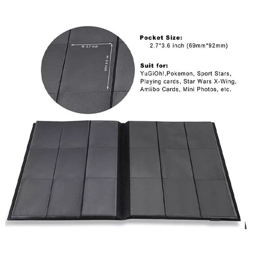 396 Card 9 Pocket Trading Card Binder with Elastic Strap - Premium Sports & Pokemon Card Collection Organizer for Collectors, Game Storage, and Trading Events