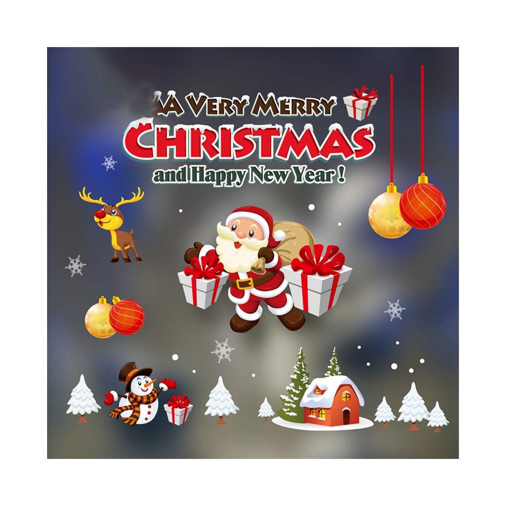 GGHKDD Vinyl Glue Electrostatic Art Wall Sticker - Christmas Window Decals, Removable Holiday Applique for Bathroom, Home & Office Decor - Perfect for Seasonal Festive Decorating, DIY Home Improvement & Party Wall Art