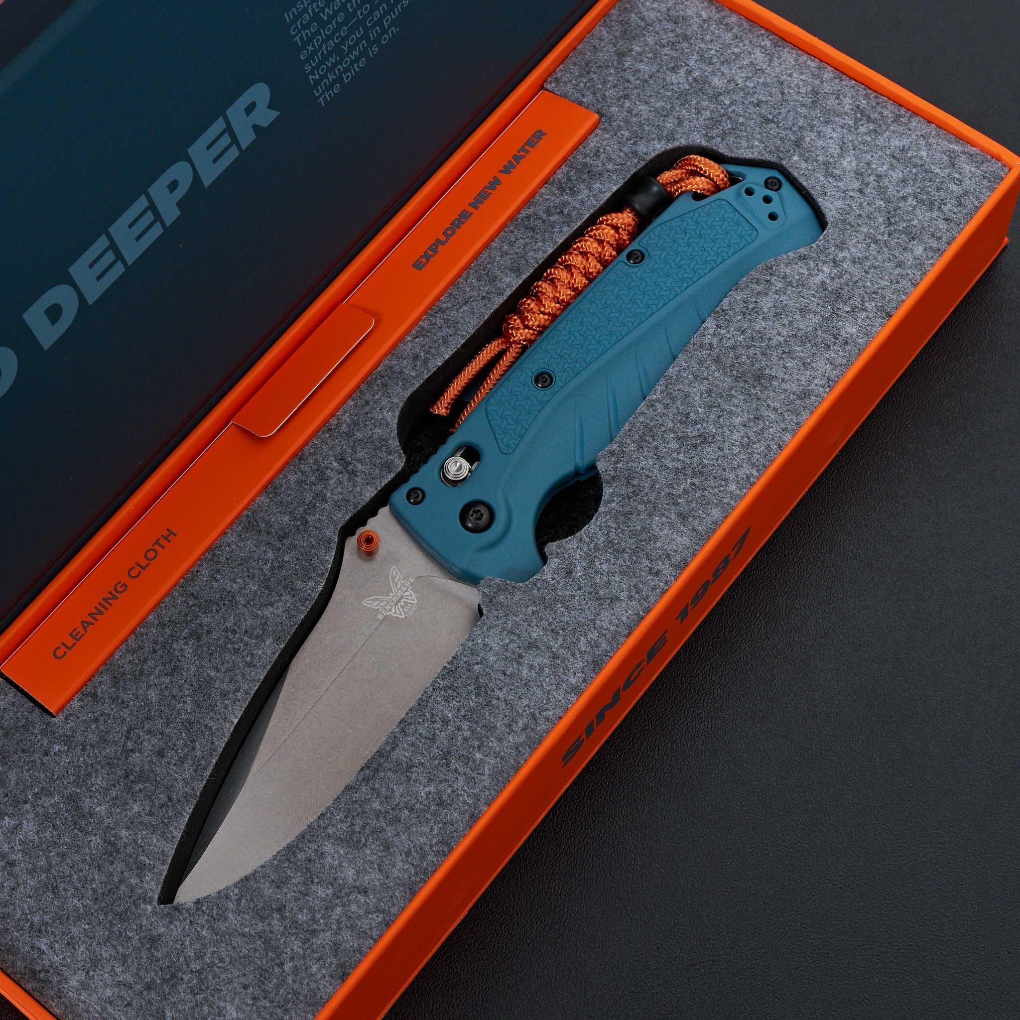 Benchmade Adira Folding Knife - Blue Grivory Handle, Durable & Sharp Blade for Outdoor, Camping & EDC Use