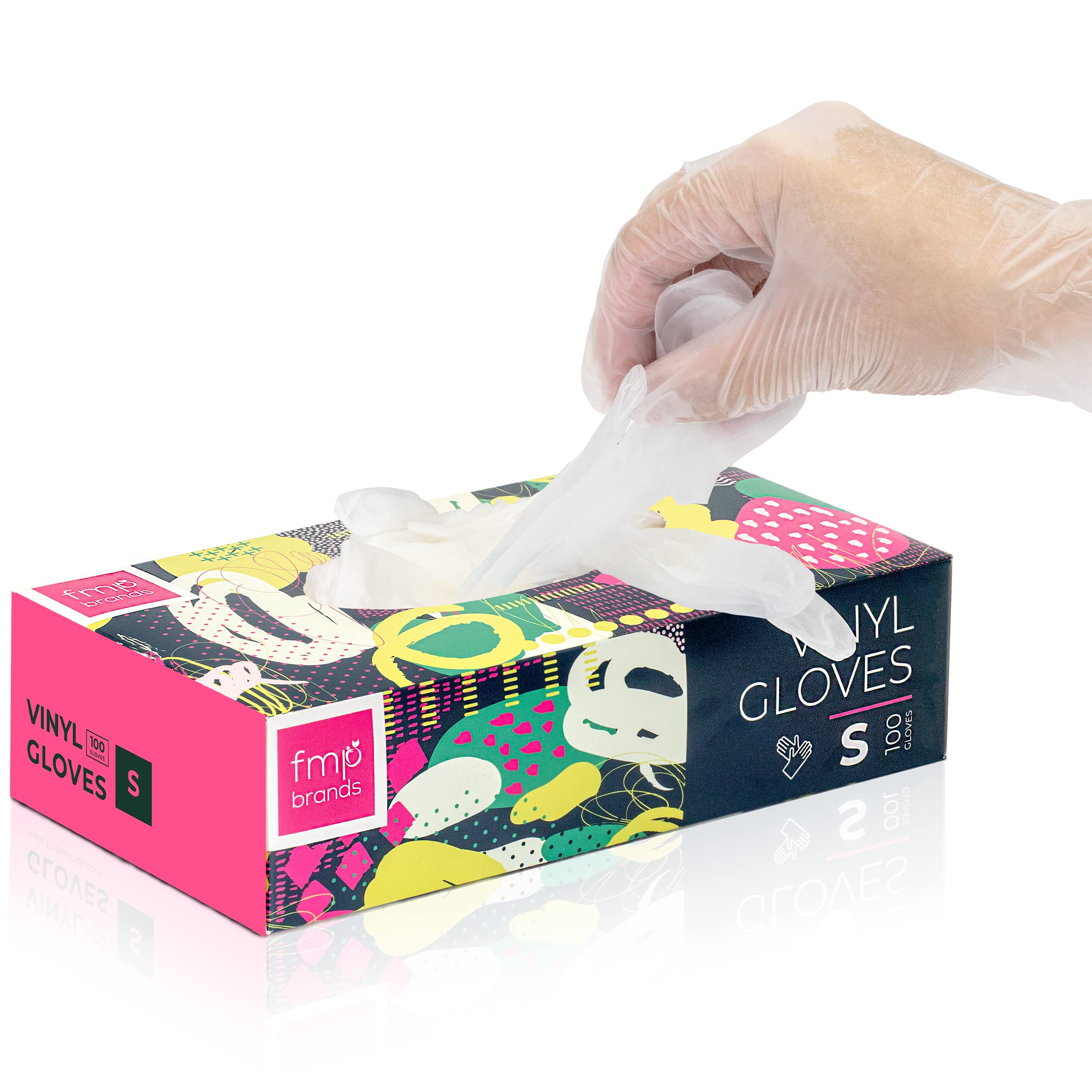 Fit Meal Prep 100 Pack Disposable Latex-Free Small Vinyl Gloves - Powder-Free Food Handling Gloves for Kitchen Cooking, Bathroom Cleaning, Household Chores & Gardening Work | Perfect for Meal Preparation, Hygiene Protection & Daily Tasks