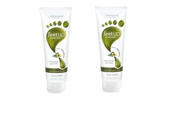 Oriflame Feet Up Comfort Overnight Moisturizing Foot Cream - 75ml (2 x 2ml Tubes) - Pack of 2 - Deep Hydration for Dry Cracked Heels - Perfect for Nighttime Foot Care & Relaxation