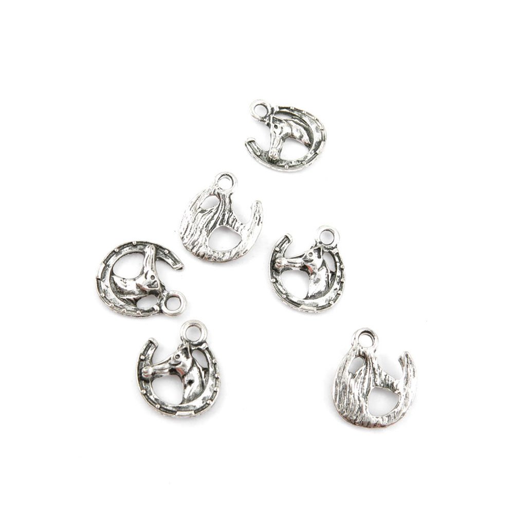1280Pcs Antique Silver Tone Jewelry Charms - Horse Pendant Craft Supplies for DIY Jewelry Making, Scrapbooking & Gift Wrapping | Bulk Wholesale Findings for Beading, Necklace & Bracelet Designs