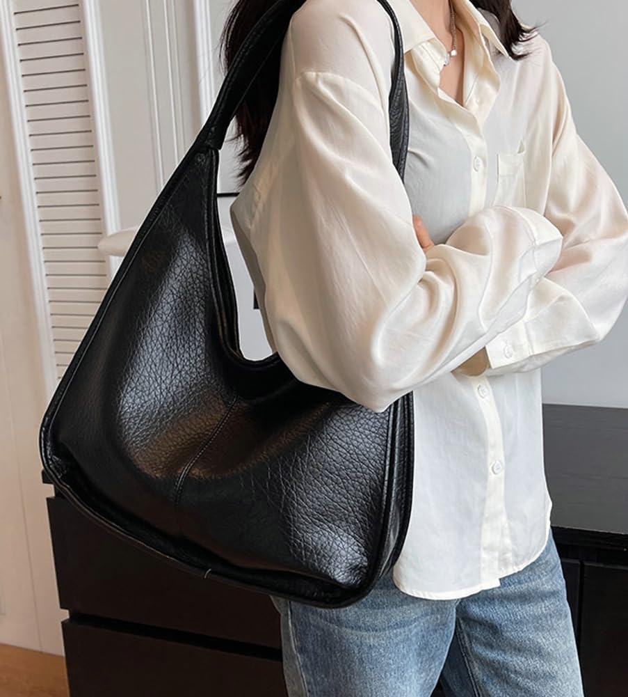 Vintage Women's PU Leather Tote Bag - Large Hobo Shoulder Bag Handbag Satchel Purse for Work, Travel & Everyday Use