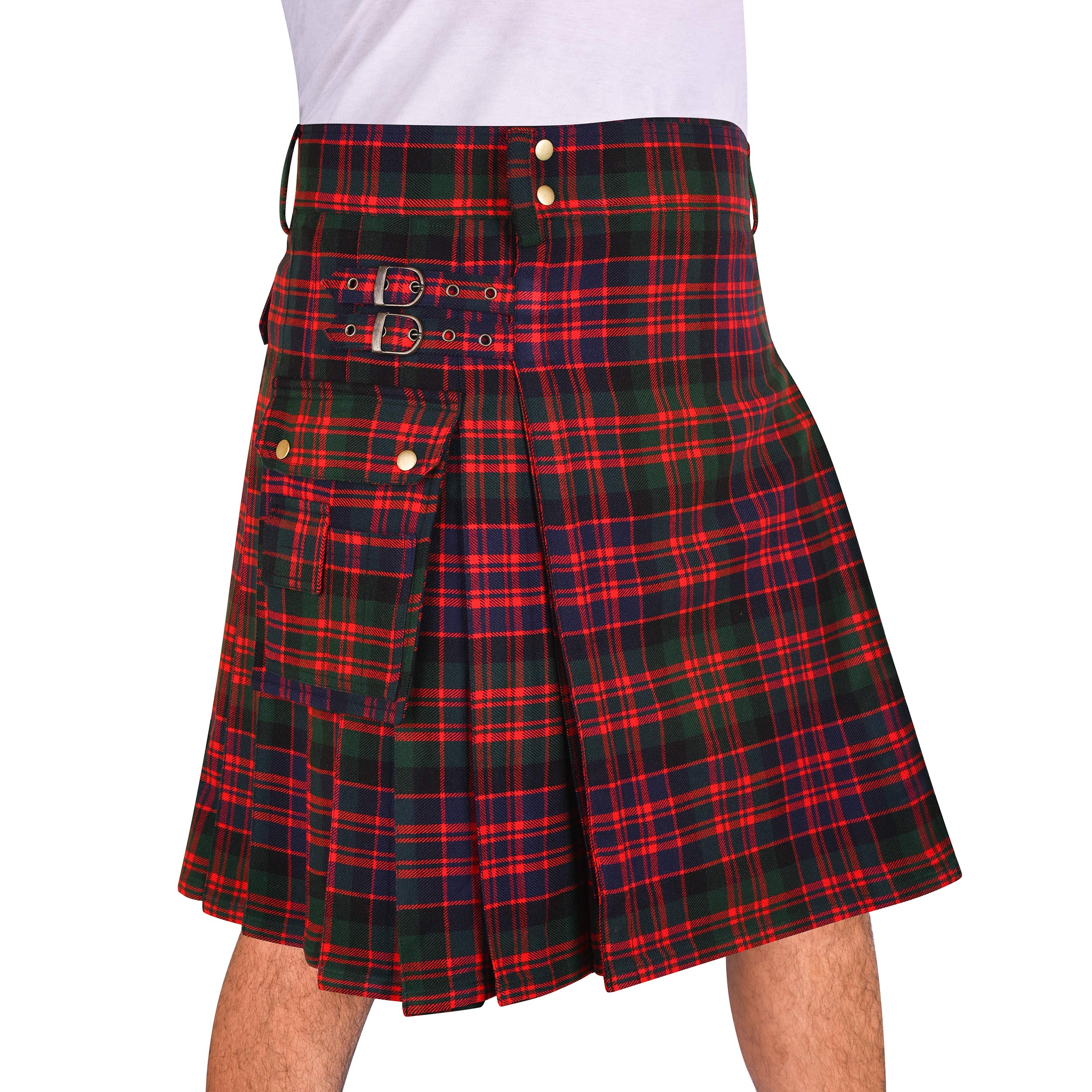Custom Plus Size Men's Heavy 16 oz Tartan Utility Kilt - Durable & Comfortable for Outdoor Activities, Festivals, and Cosplay