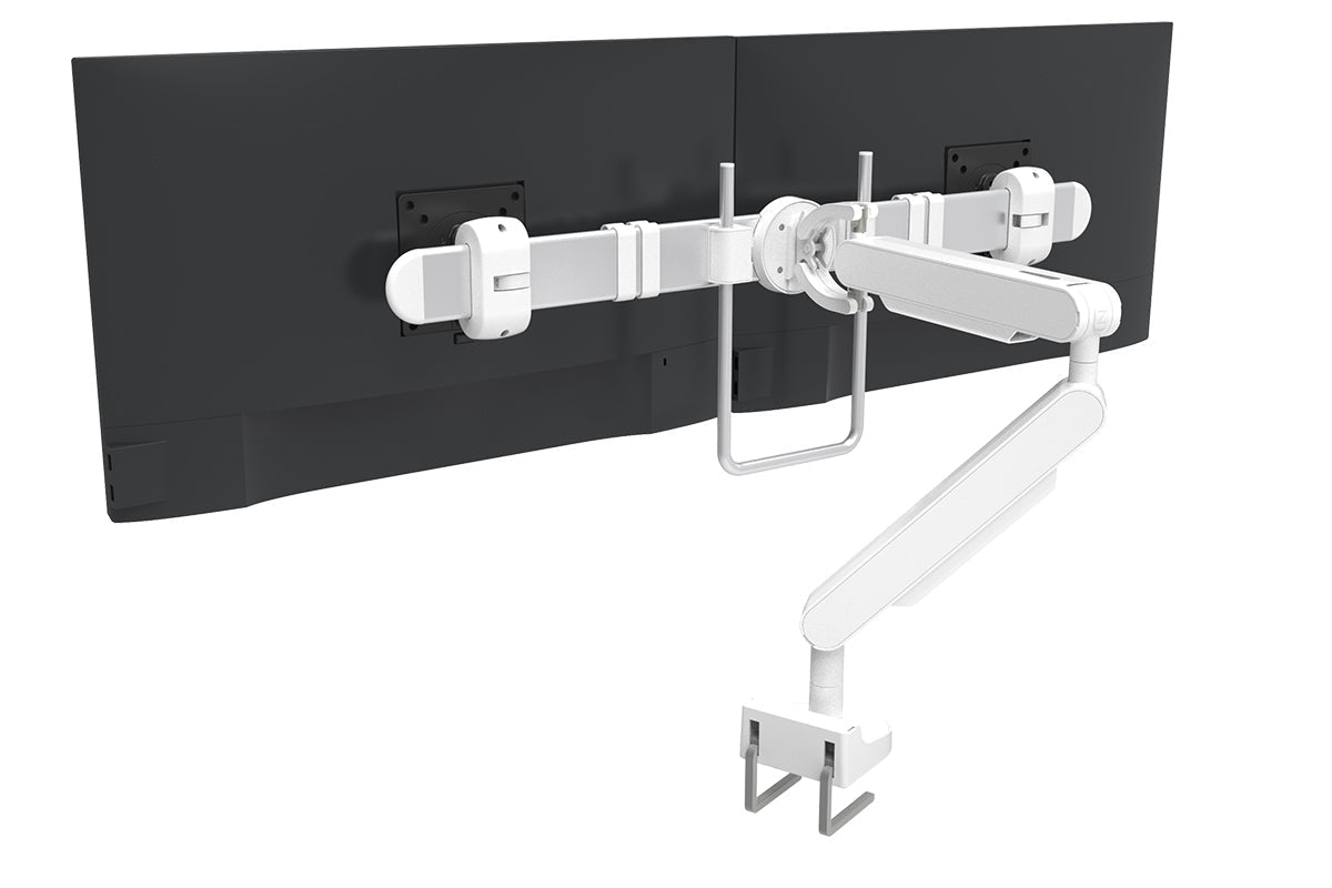 Zgo Adjustable Single Arm Monitor Stand with Crossbar for Dual Screen Setup - Perfect for Home Office, Gaming, and Workspace Ergonomics