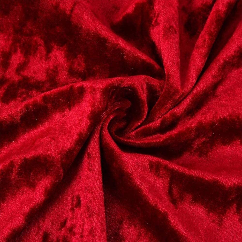 YYHSND Crushed Velvet Bar Stool Covers - Stretchable, Washable & Removable High Stool Slipcovers for Dining, Kitchen, Bar & Swivel Chairs (Set of 4, Wine Red) - Perfect for Home, Restaurant & Cafe Decor