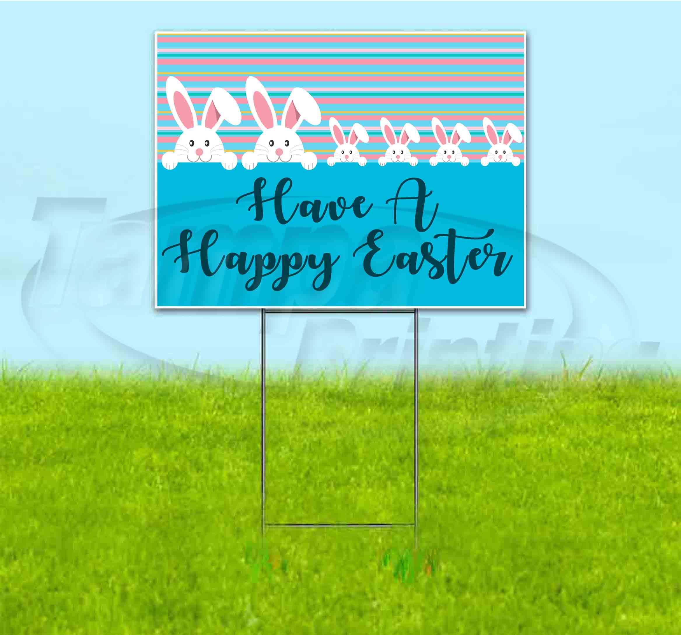 Easter Yard Sign 18x24 Inches - Durable Outdoor Decoration with Metal Step Stake - Bulk Discounts & Multi-Packs Available - Perfect for Easter Decorations, Front Yard Displays & Holiday Festivities