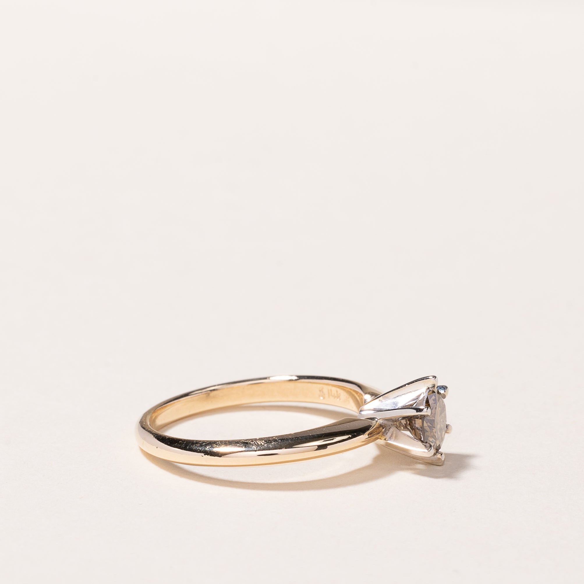 14K Yellow Gold Diamond Ring - 0.48ctw Round Cut Solitaire Engagement Ring, Size 5 | Perfect for Wedding Proposals, Anniversary Gifts & Bridal Jewelry