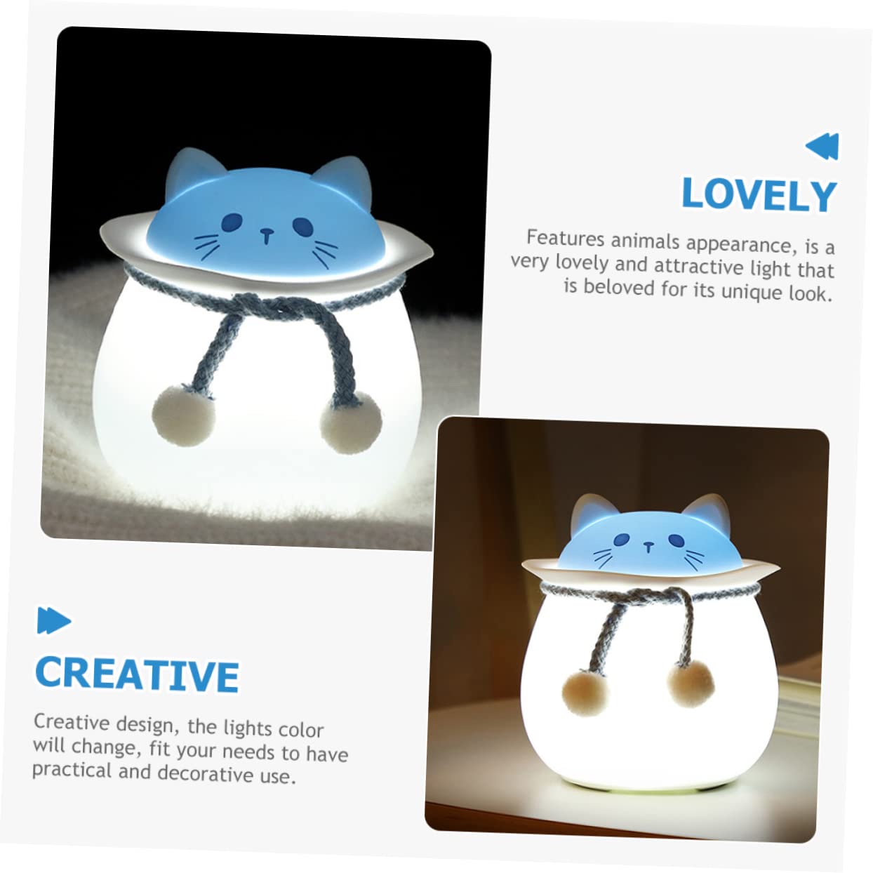 ABOOFAN Silicone Night Light for Kids - Soft Glow Bedside Lamp, Touch Control Dimmable Nightlight for Nursery, Bedroom, Hallway - Perfect for Nighttime Feeding, Reading & Bathroom Safety