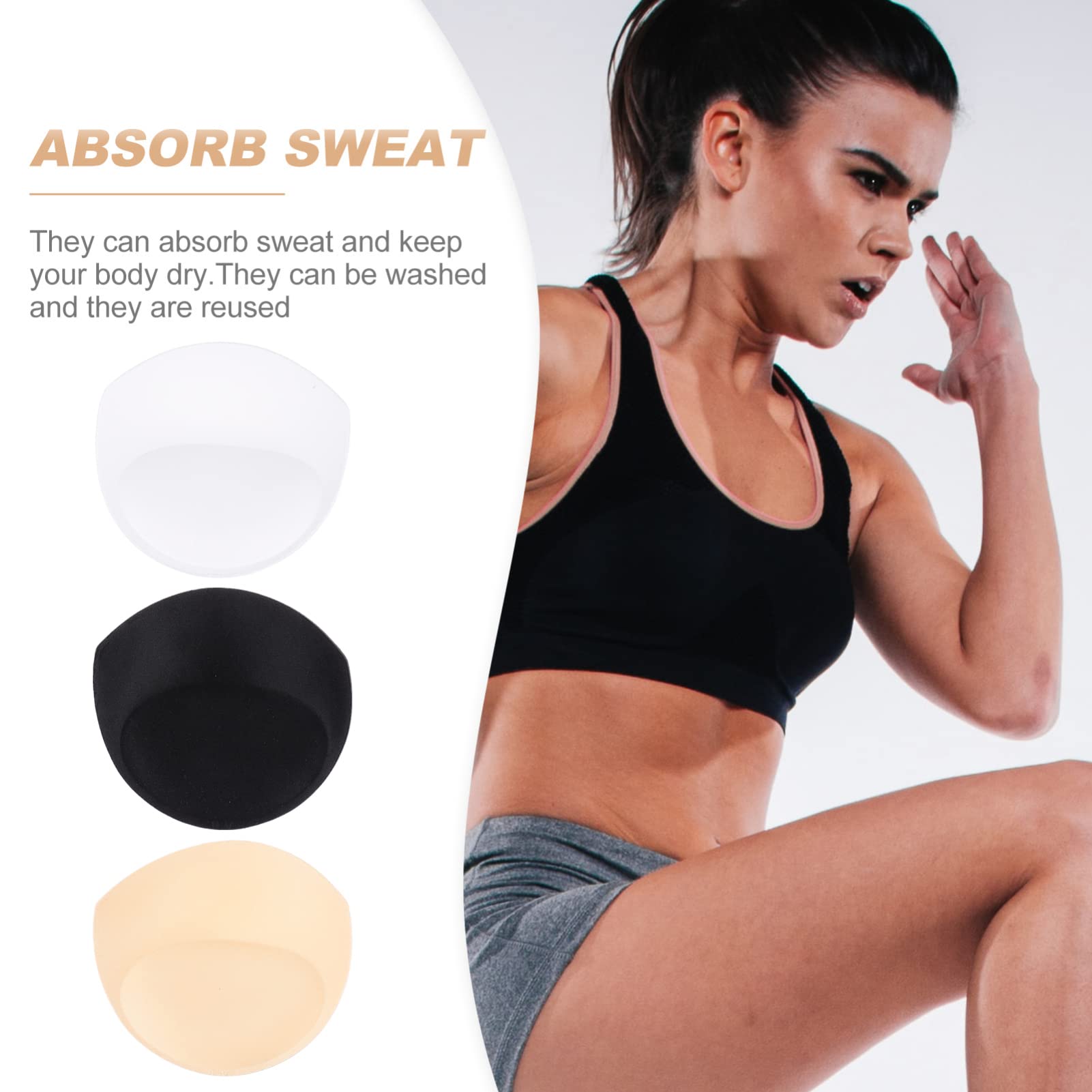 GALPADA Sports Bras with 3 Pairs Removable Breathable Foam Bra Pads - Comfortable Bra Inserts for Women, Bikini, Swimsuit & Activewear - Perfect for Yoga, Gym, Running and Everyday Wear