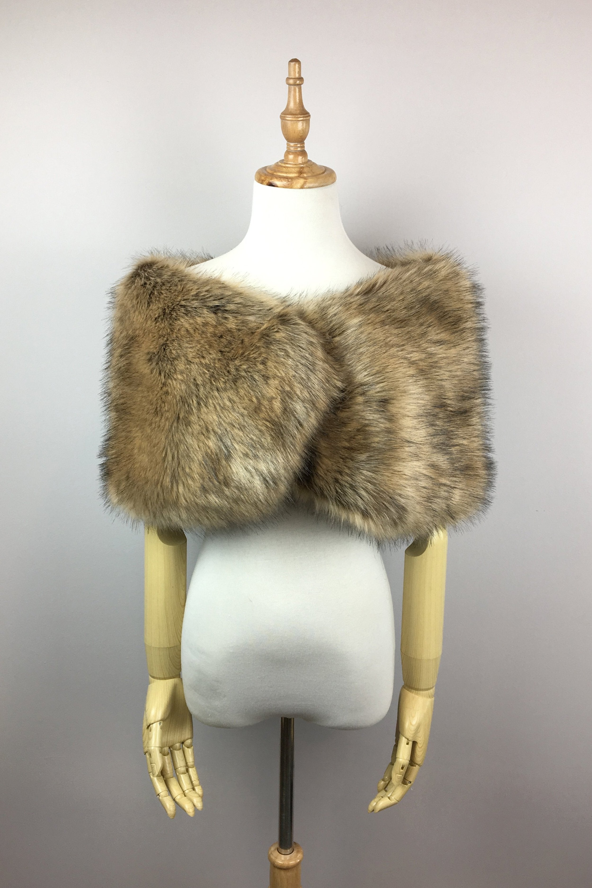 Luxury Brown Fur Wrap Shawl - Serena Brw03 | Soft & Warm Winter Fashion Accessory for Women | Perfect for Evening Parties, Weddings & Cold Weather Outfits