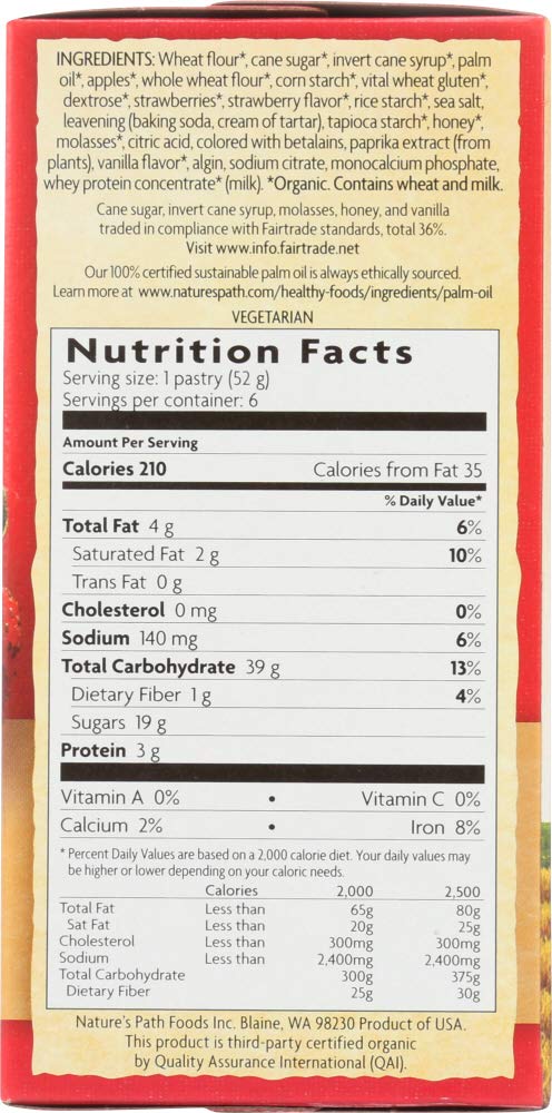 Nature's Path Toaster Pastries Frosted Strawberry - Organic Breakfast Pastry for Kids & Adults - Perfect for Quick Breakfast, Snacks, and On-the-Go Meals