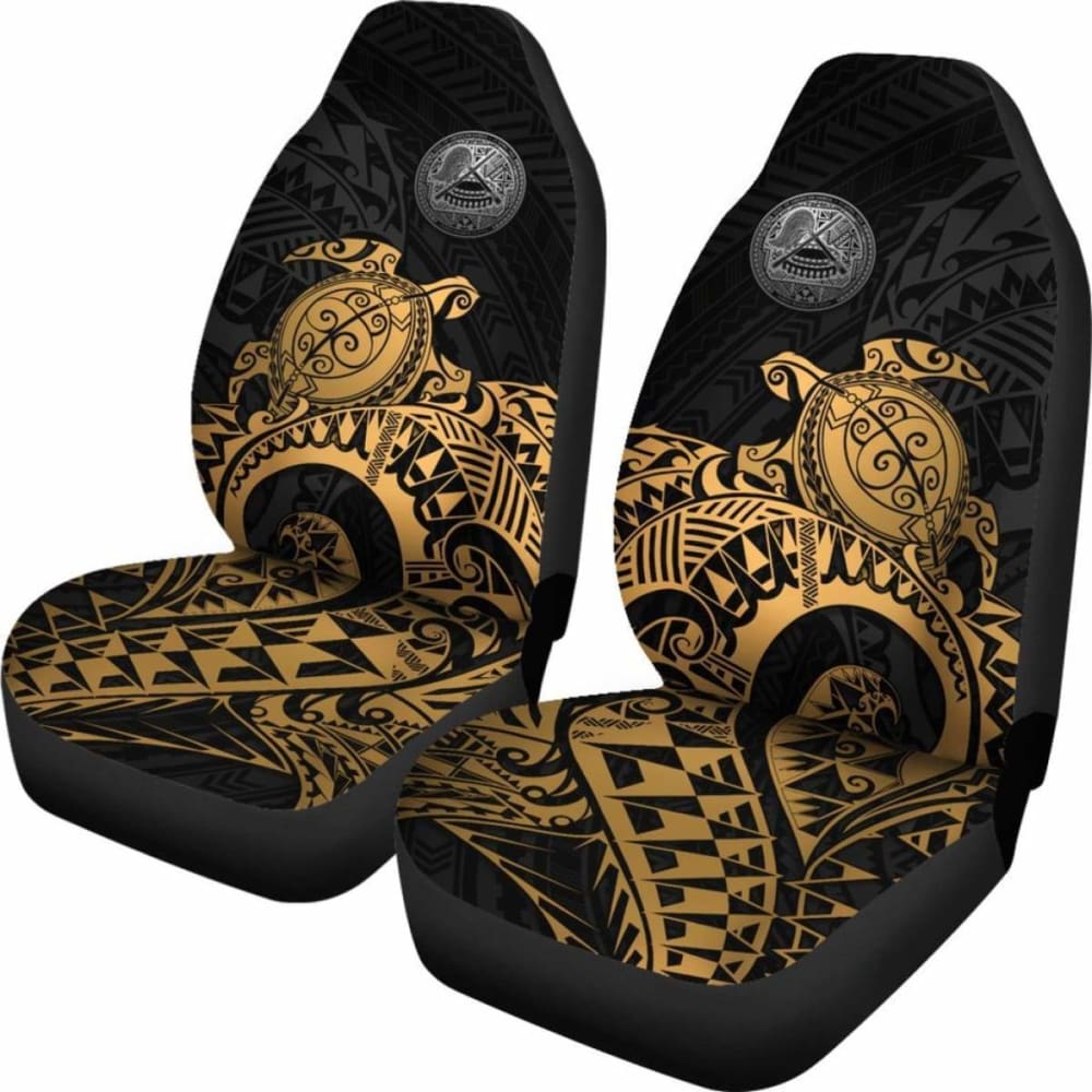 Premium American Samoa Car Seat Covers with Golden Seal Turtle Design - Waterproof & Durable for SUVs, Trucks & Sedans - Perfect for Road Trips, Commuting & Outdoor Adventures