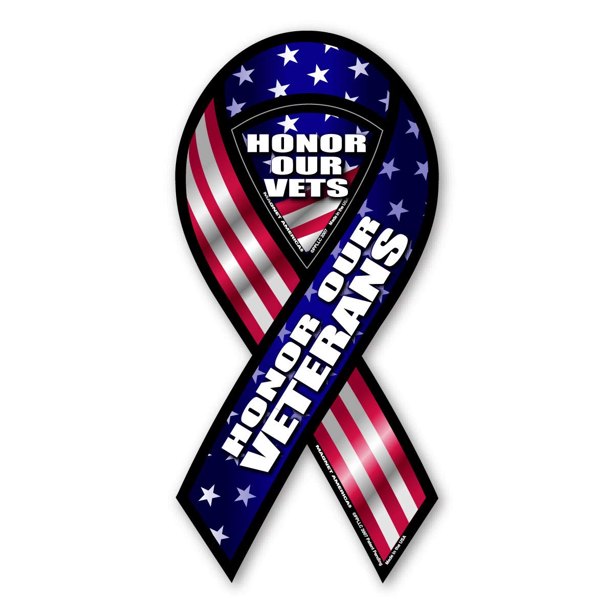 Honor Our Veterans 2-in-1 Ribbon Car Magnet | 8