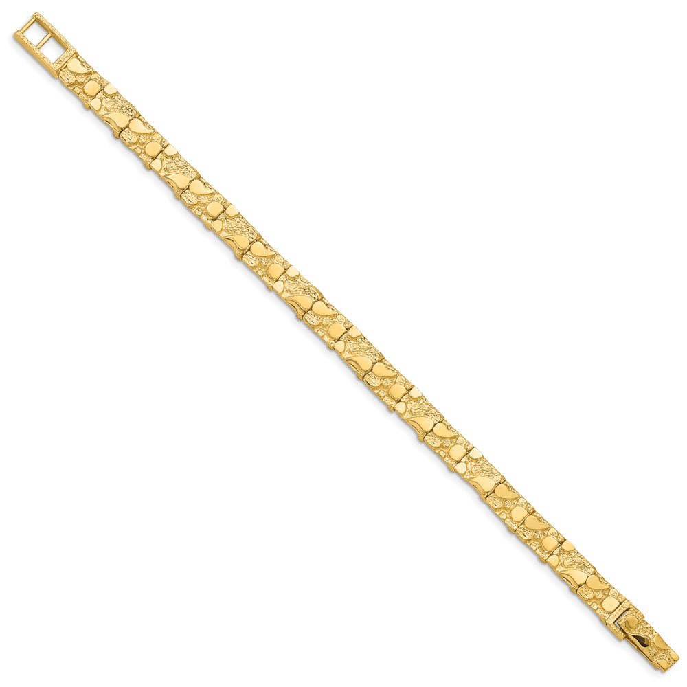 14k Yellow Gold Nugget Bracelet - 7mm Black Bow for Gifts & Parties