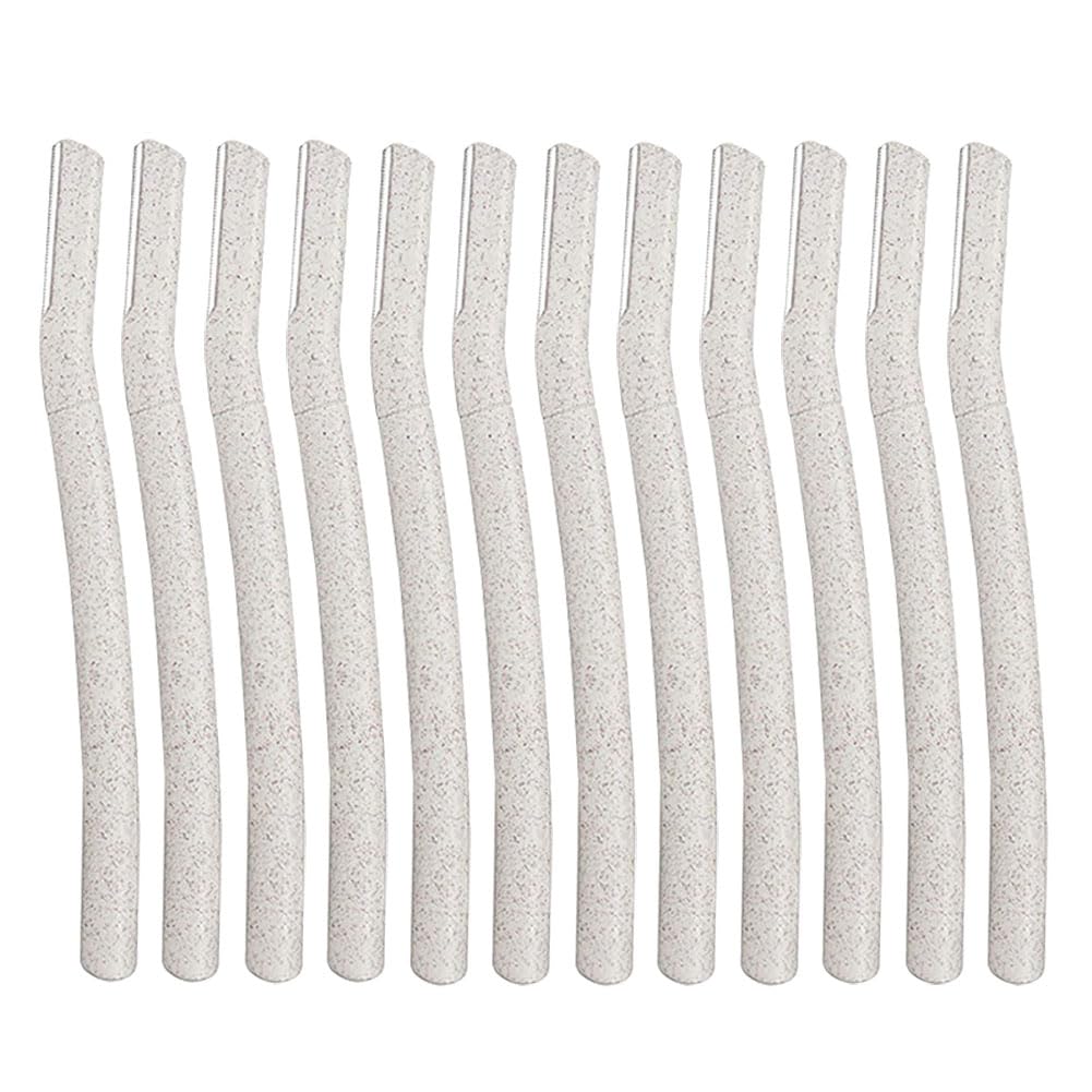 12 Pcs Eyebrow Razors - Facial Hair & Peach Fuzz Remover for Women & Men - Precision Dermaplaning Razor with Cover - Perfect for Eyebrow Shaping, Face Hair Removal & At-Home Skincare Routine