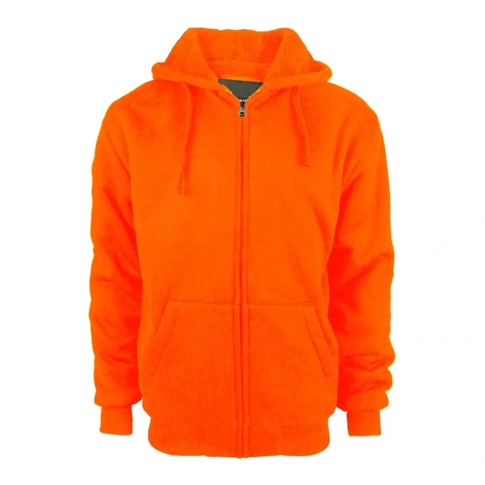 Men's Sherpa Lined Full Zip Hoodie - Warm Fleece Jacket for Winter - Cozy Pullover for Outdoor Activities & Casual Wear