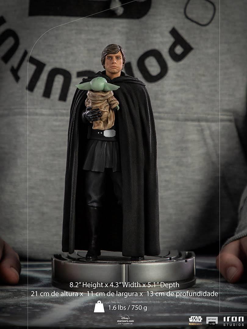 Iron Studios The Mandalorian Luke Skywalker & Grogu BDS Art Scale 1/10 Statue - Premium Collectible Figure for Star Wars Fans, Home Display & Gift Idea