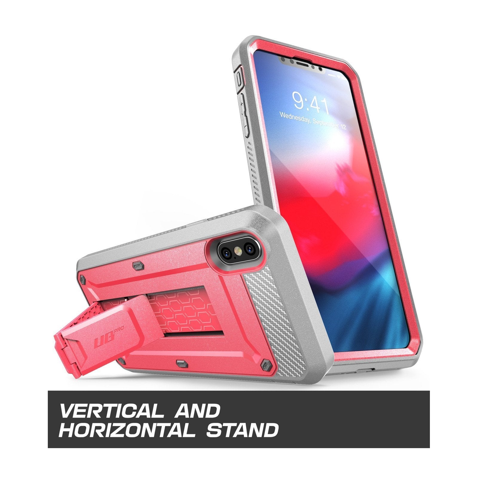 iPhone XS Max Unicorn Beetle Pro Full Body Holster Case - Shockproof Protective Cover with Built-in Screen Protector, Pink - Perfect for Outdoor Activities, Work & Daily Use