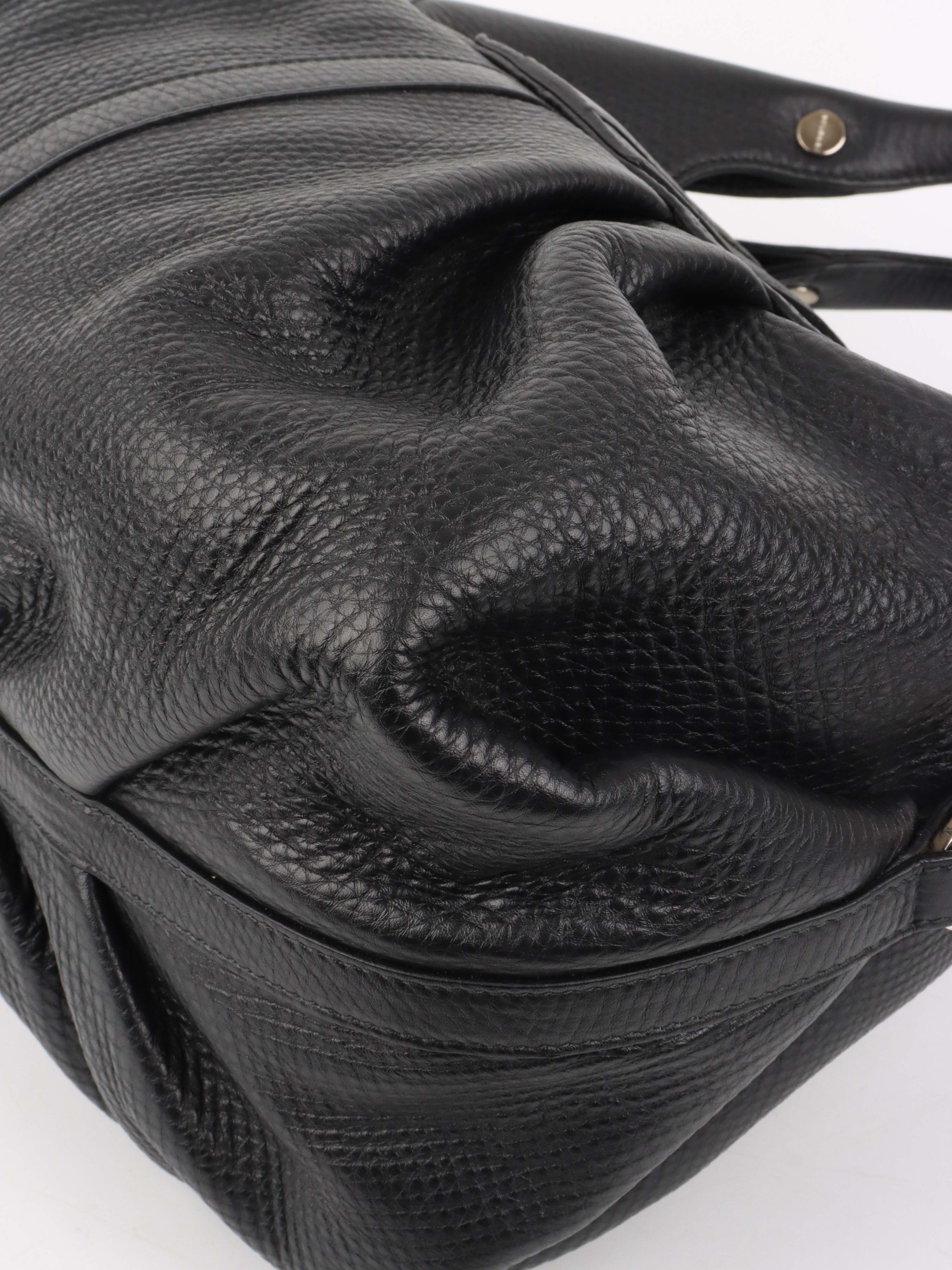 Bvlgari Black Leather Shoulder Bag with Handles - Luxury Designer Handbag for Women, Perfect for Work, Travel & Evening Events