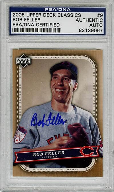 Bob Feller Autographed 2005 Upper Deck Baseball Card - Cleveland Indians PSA/DNA Certified - Collectible Sports Memorabilia for Baseball Fans and Card Collectors - Perfect for Display, Investment, and Gifting