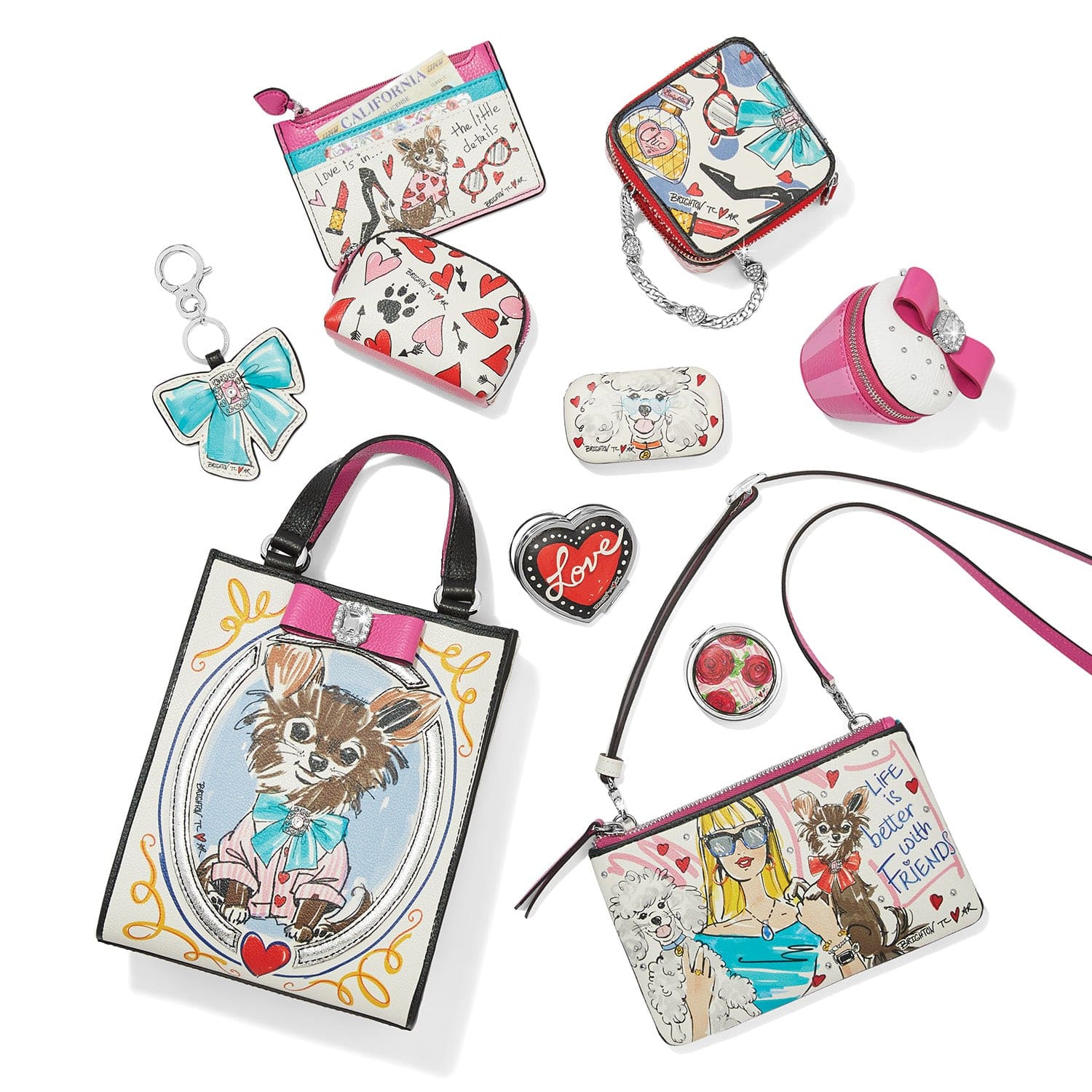 Best Friends Furever Heart Compact Mirror - Cute Friendship Gift for Women, Portable Makeup Mirror for Purse, Travel & Everyday Use