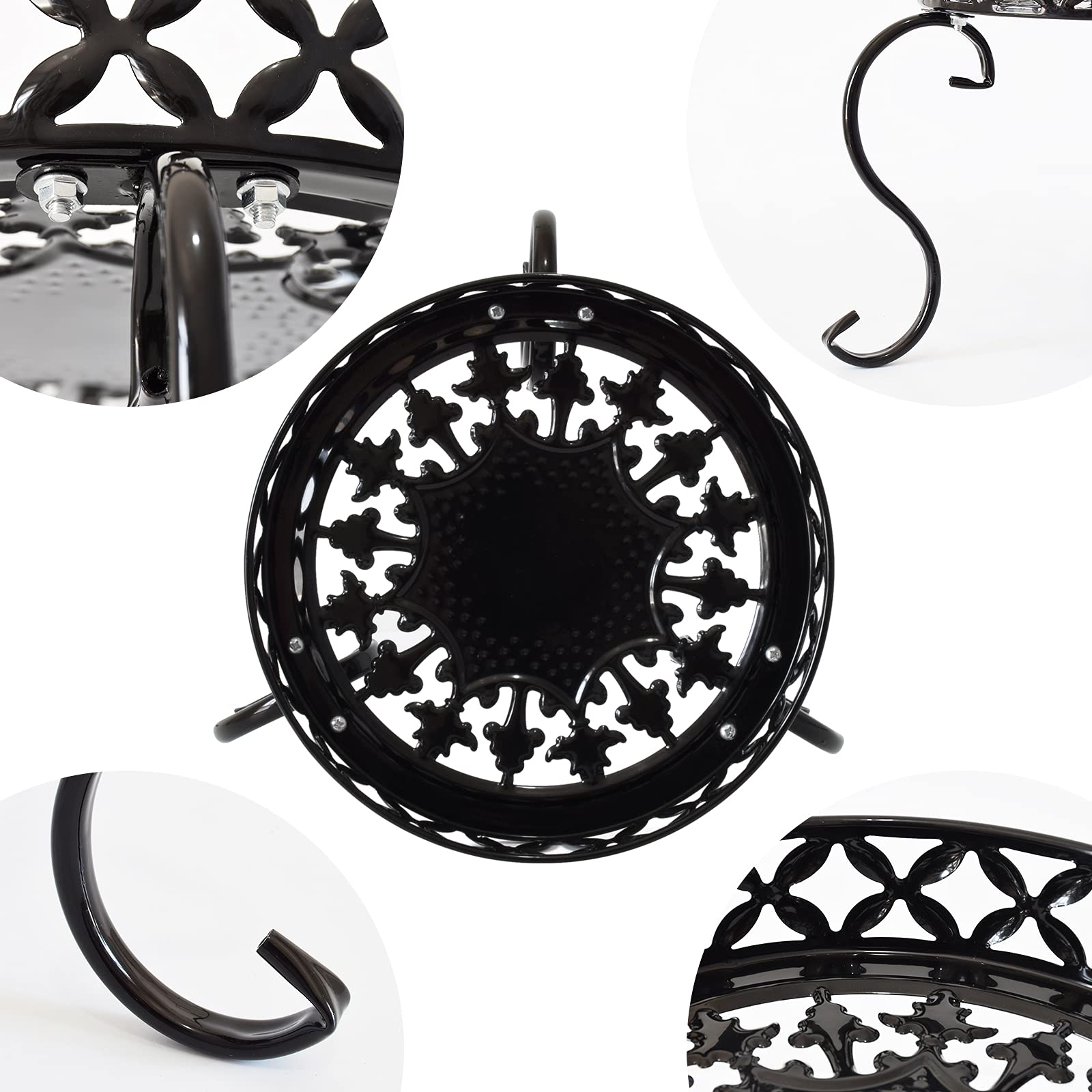 TLBTEK 2-Pack Metal Round Plant Stands - Indoor & Outdoor Modern Flower Pot Holder Rack for Home Decor, Kitchen, Patio, Garden, Balcony, Bedroom - Perfect for Displaying Succulents, Herbs and Small Plants