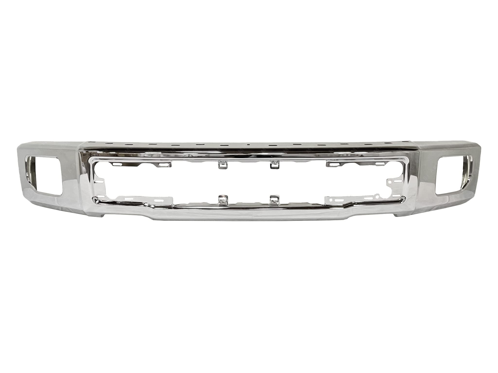 Chrome Front Bumper with Fog Light Holes for 2015-2017 Ford F150 Pickup Truck | FO1002422 | Perfect for Off-Roading & Daily Driving