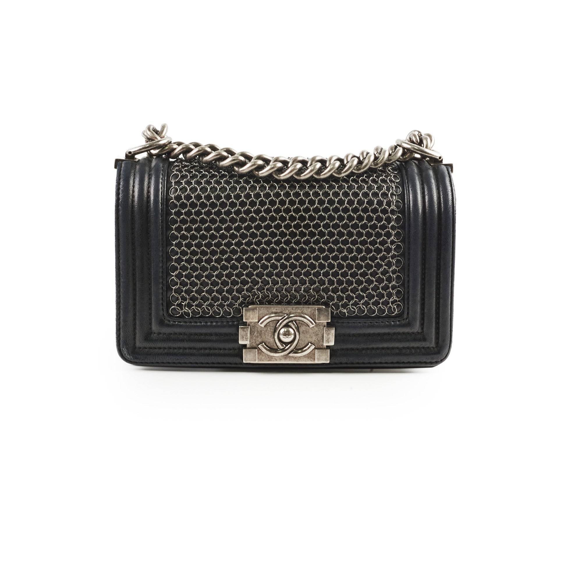 Chanel Small Boy Chainmail Bag Black - Luxury Designer Crossbody Bag for Women | Perfect for Evening Parties, Date Nights & Special Occasions
